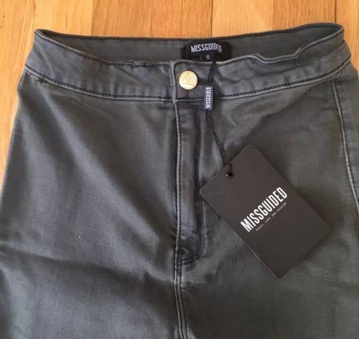 Missguided Khaki High Waisted Jeans Size 4