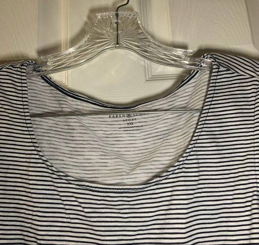 Karen Scott  Sport Navy/Whjte Striped Sleeveless Tank XXL