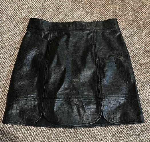 Black leather skirt