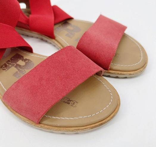 Sorel  Ella Red Pink Strap Sandals 6.5