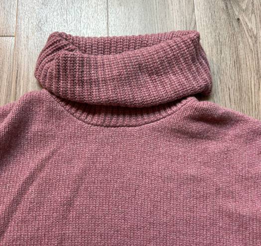 Madewell Merino Wool Sadler Turtleneck Oversize Sweater Purple Pink Size XL NWOT