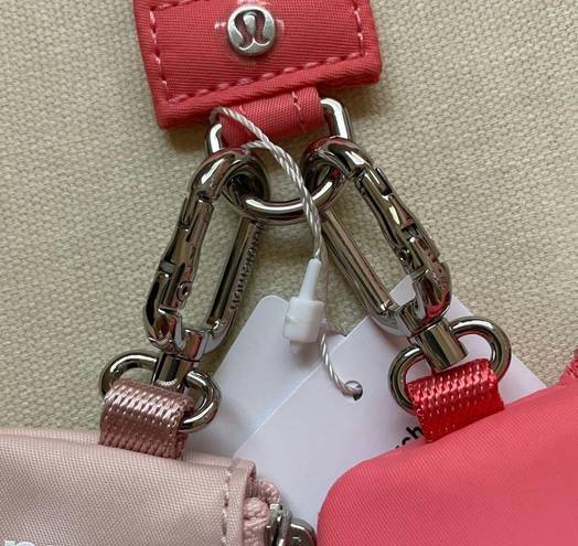 Lululemon Dual Pouch Wristlet - Pink Mist/Raspberry Cream/White