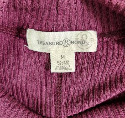 Treasure & Bond  Women's Medium Burgundy Stem Drop Shoulder Long Sleeve Sweater