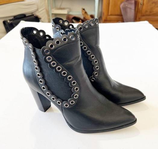 Penny Loves Kenny  Arena Grommet Detail Ankle Boots Black Vegan Leather Size 8.5