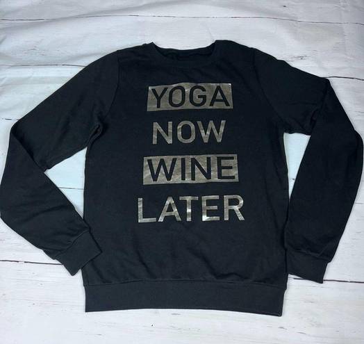 Project Karma  Women's Black Long Sleeve Graphic Crew Neck Sweat Shirt Sz M