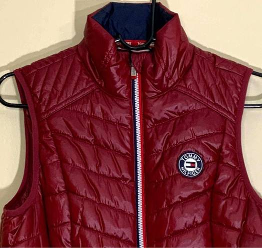 Tommy Hilfiger Women's  Quilted Pattern Sport Puffer Vest Deep Red Frost Size S/P