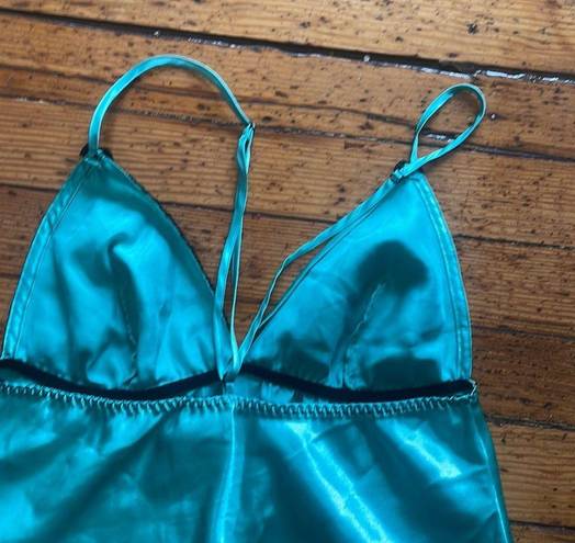 Frederick's of Hollywood Frederick’s of Hollywood Teal Satin Babydoll Lingerie Size Large