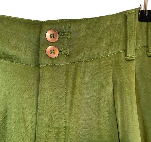 Anthropologie  Moss Green Satin Black Tuxedo Stripe Joggers 6