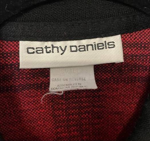 Cathy Daniels Vintage  Red Black Plaid Button Up Cardigan Jacket Small