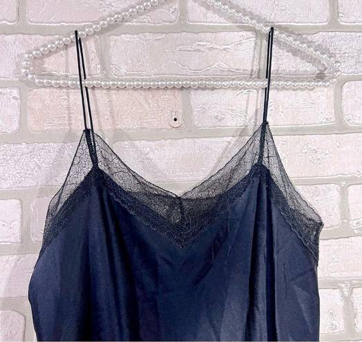 Vince  Lace Edge Silk Camisole in Navy Size M