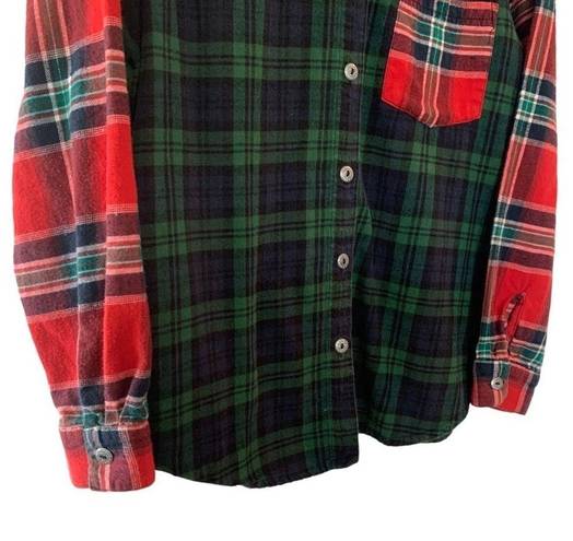 Blair WOMEN’S Vintage  mixed plaid embroidered flannel shirt