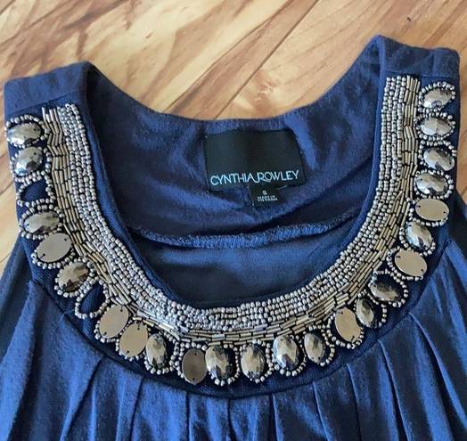 Cynthia Rowley  tank top size S fancy navy blue