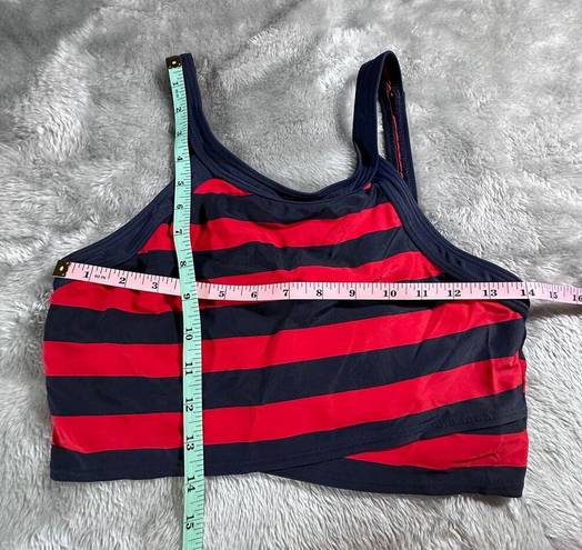 DKNY  Swim Women's Medium Red and Black Stripe Bikini Top