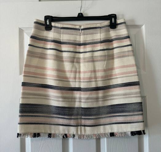 The Loft Women's Multicolor Striped Woven Fringe Hem Mini Skirt