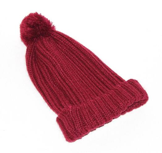 Poof Maroon Red Cute Beanie with 