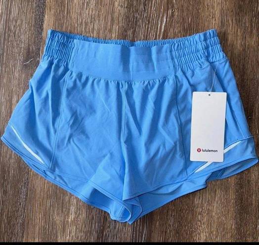 Lululemon  Hotty Hot Shorts LR 2.5” Aero Blue Size 12 NWT