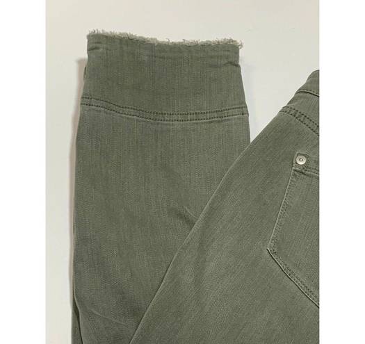 J.Jill  Women’s Authentic Fit Cropped Fringe Hem Denim Jeans Olive Green Size 4