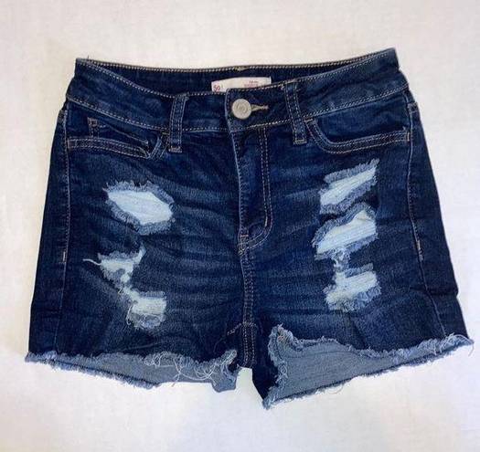 SO Juniors size 3 26  high rise stretch shortie shorts distressed