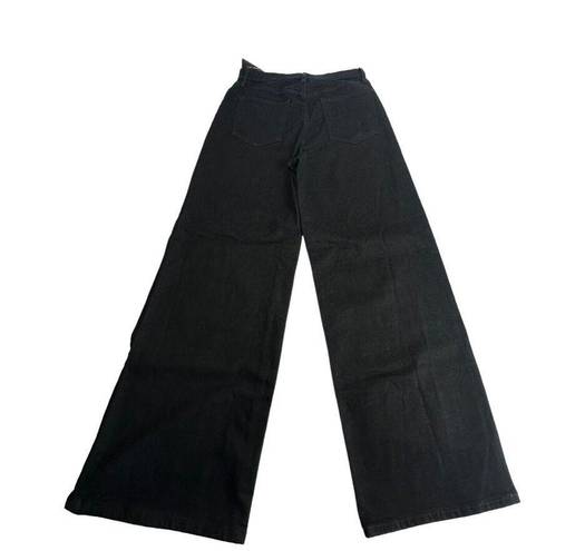 Banana Republic  High Rise Wide Leg Black Low Stretch Denim Jeans Size 29