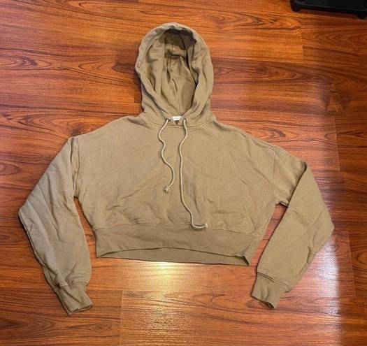 Good American  PUTTY CROPPED & COOL HOODIE SZ 2 MEDIUM M