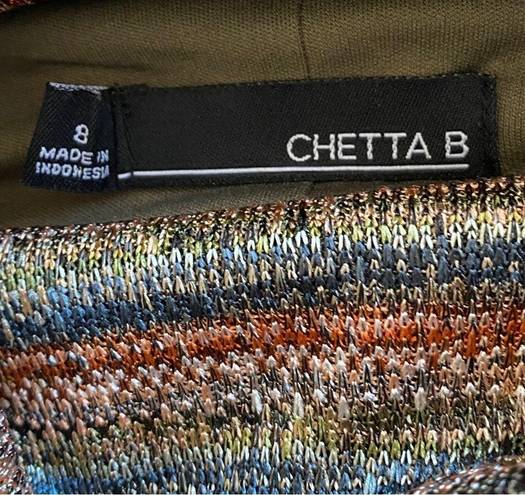 Chetta B  Knit Metallic Turtleneck Dress