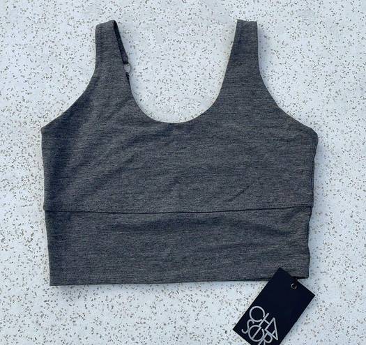 Chaser Gray  Strappy Scoop Neck Sports Bra