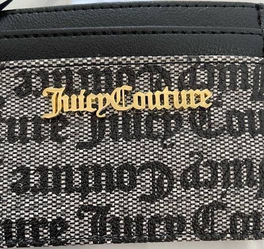 Juicy Couture Vinyl Logo Coin Purse Card Carrier Wallet Keychain