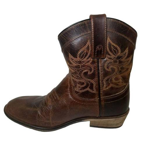 Dingo Vintage  Brown Genuine Leather Embroidered Boho Coastal Cowgirl Boots 6