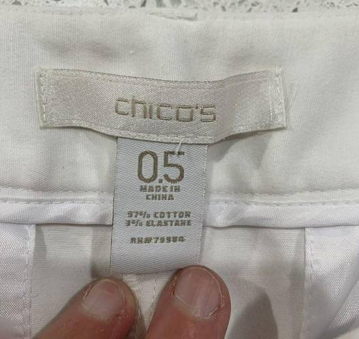 Chico's Chico’s Classic Signature Shorts White Mid Rise Bermuda Dress Stretch Size 0.5 S