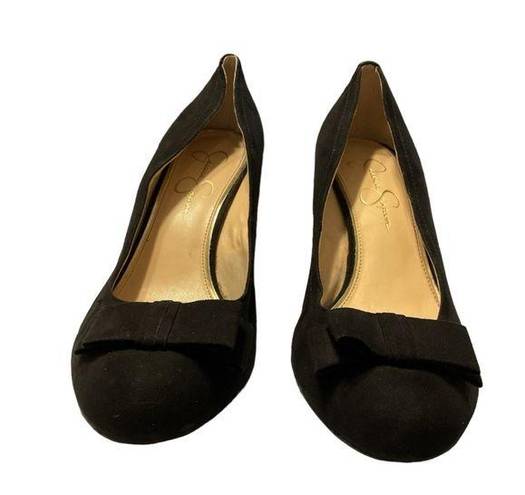 Jessica Simpson  Wedge Black With Bow Size 9