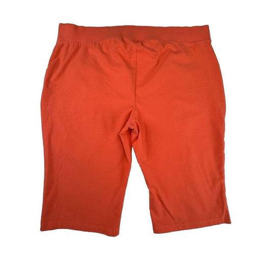 Krass&co D& Active Orange Capri Pants Pull On Pockets Stretch Knee Area Size 1XP