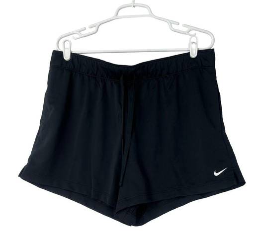 Nike  DRI-FIT ATTACK SHORTS WOMENS SIZE L TRAINING DRAWSTRING BLACK ATHLETIC