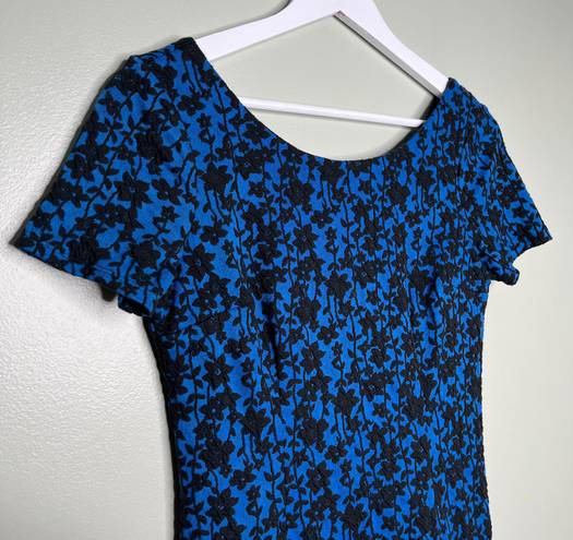 Tracy Reese Plenty by  Women’s Floral Scoop Neck V Back Dress Blue Black Size 0