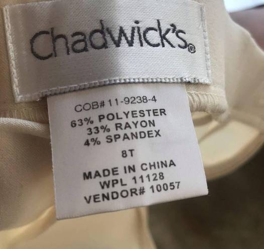 Chadwick's  Cream High Waisted Trouser Pants Women's Size 8T