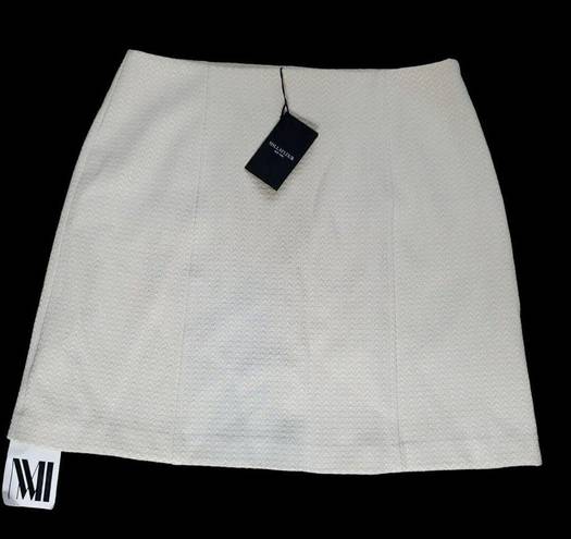 MM.LaFleur NEW  Womens Morningside Ivory Chevron Weave Skirt Size 16 Cream