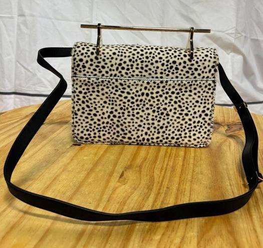 M2Malletier La Fleur Du Mal Leopard Calf Hair Shoulder Clutch Bag White/Black