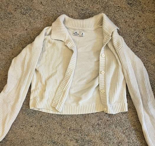 Hollister White Knit Cardigan