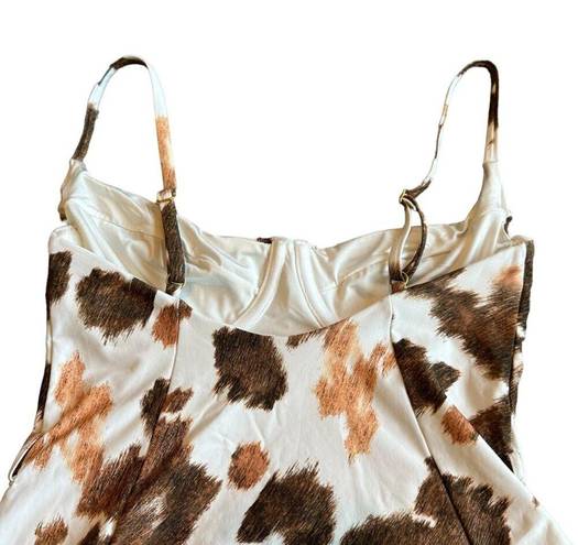 We Wore What  Danielle One Piece Cowhide Swimsuit Bathing Suit Size XS Women's