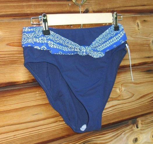 Robin Piccone NWT  Blue Bandana High Waist Bikini Bottoms M