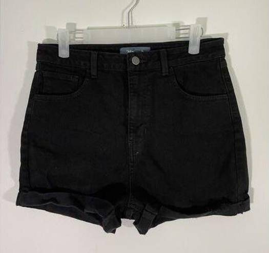 Modcloth  Curvy Black Denim Shorts MS007 High Rise Cutoff Jeans Size 32