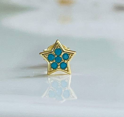 Anthropologie 18K/925 Genuine Stone Celestial Mini Stud Earring