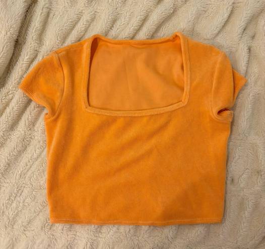 Alo Yoga Alo Terrycloth Orange Square Neck Crop Top