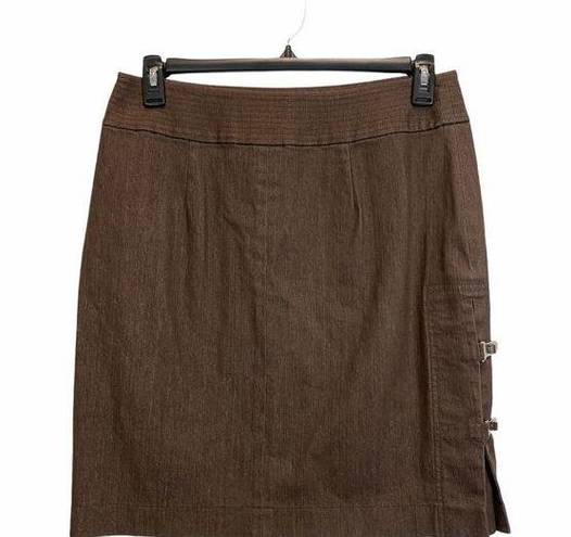 W By Worth  Brown Pencil Cut Skirt Sz 10