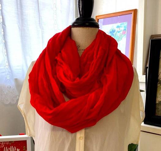 A New Day Eternity scarf. Naturally wrinkled. Solid bold red - what a stand out piece!