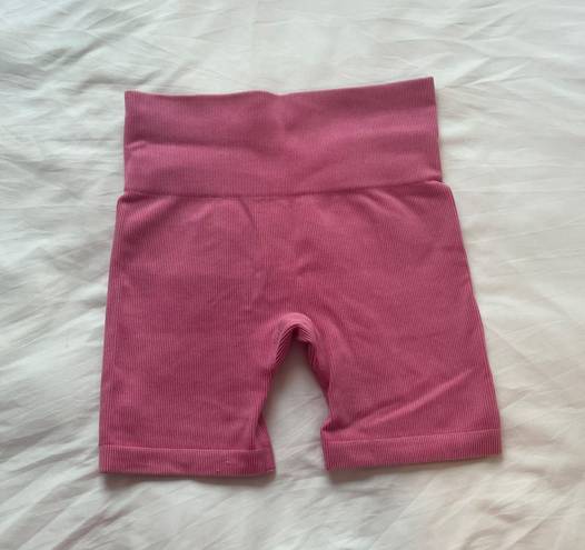 JoyLab pink ribbed biker shorts
