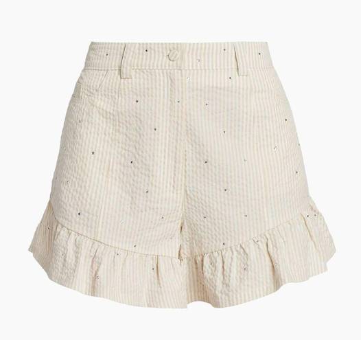 Cinq à Sept 

Neema Rhinestone Seersucker Shorts Size 6 Ruffle Hem