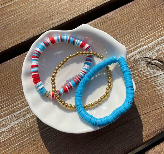 handmade fourth of july bracelet set