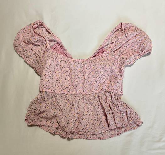 Hollister Pink Floral Blouse