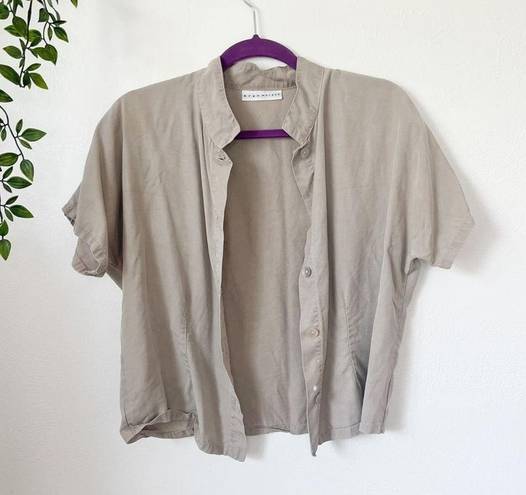 Bryn Walker Vintage  Button Down Crop Shirt Sz M