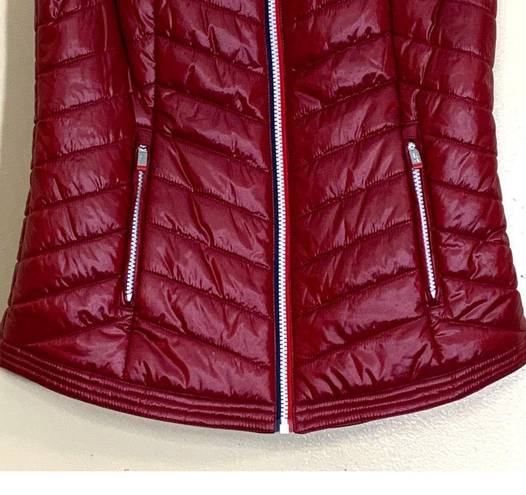 Tommy Hilfiger Women's  Quilted Pattern Sport Puffer Vest Deep Red Frost Size S/P